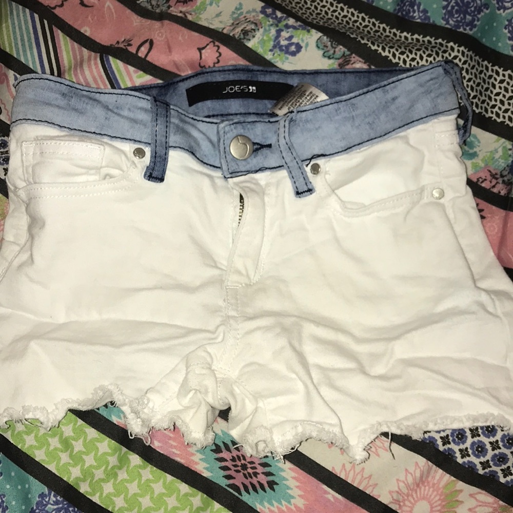 White blue shorts